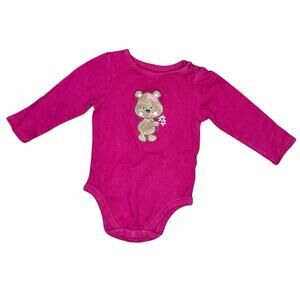 3M-6M Baby Bear Flower Onesie
